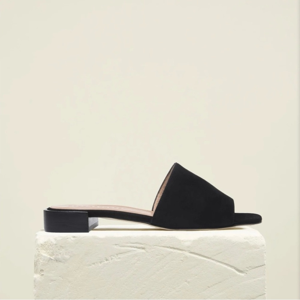 Dear Frances Black Suede Mules